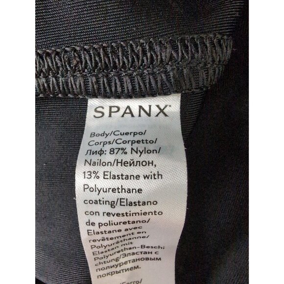 Spanx Faux Leather Leggings Women M Tall Black Shiny Shapewear Stretch Rocker - Picture 7 of 12